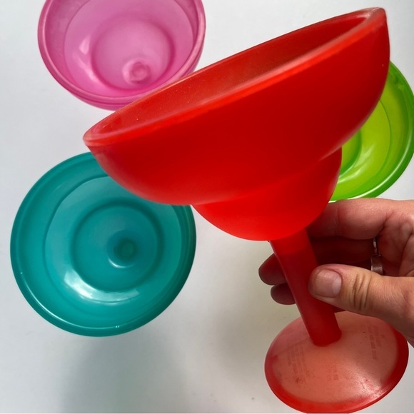 Neon Plastic Margarita Glasses - Set of 4, Each cup holds 12 oz - Fiesta - Picture 6 of 6
